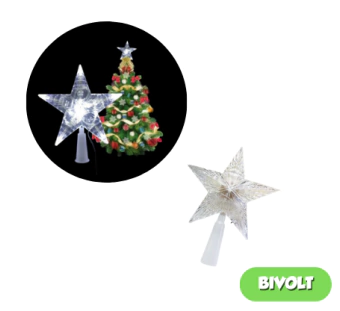 Estrela Ponteira 10 LEDs 28003 – Decoração de Árvore Bivolt