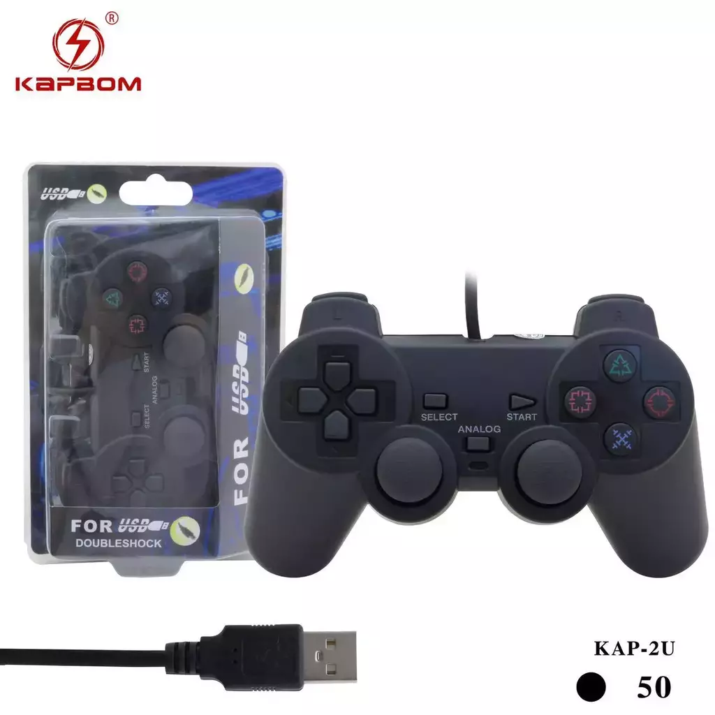 ce272e2d-9757-48fb-a7d3-3fe7b4ce8e8d-64cd2bd6a7d2b-9c54781056692cd60517456780714220-1024-1024 Controle PS3/PC com Fio Blister KAP-2U – Jogue com Precisão e Conforto - Imagem 1