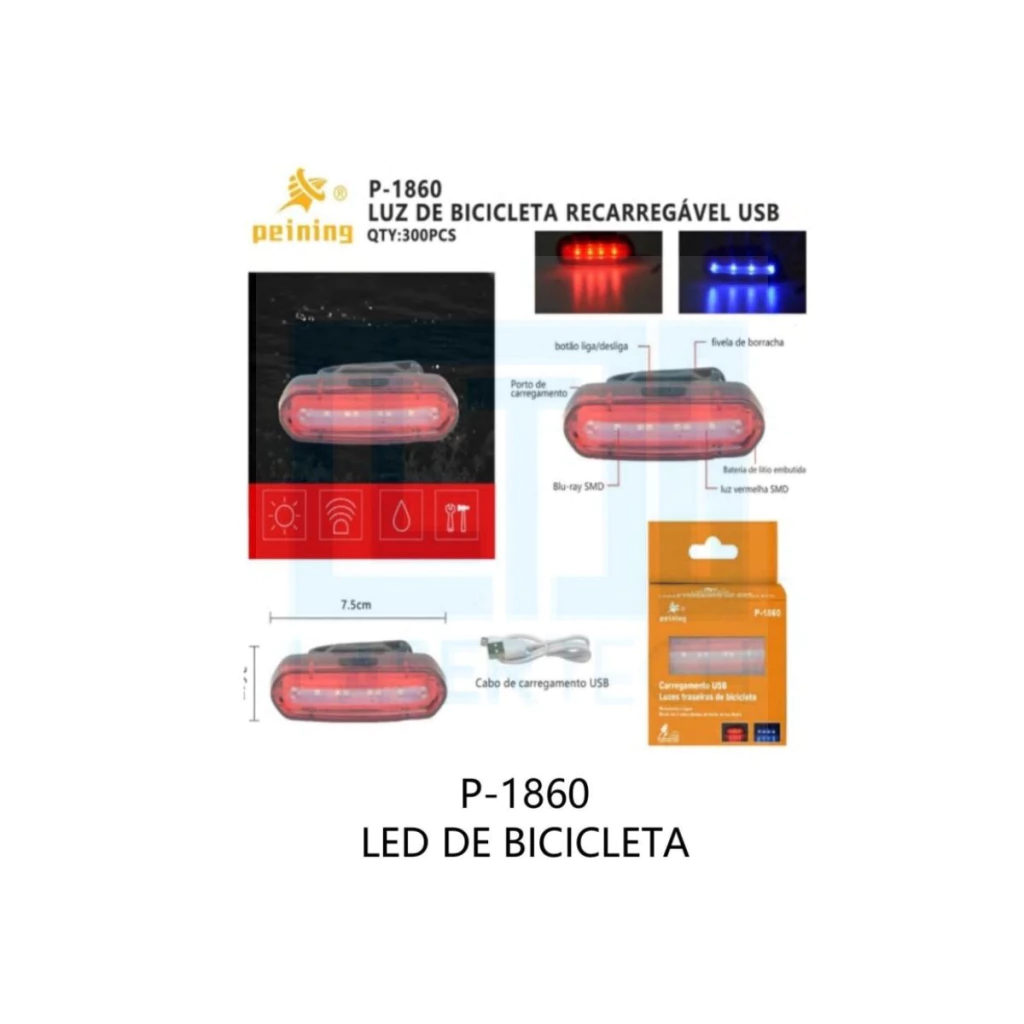 d6bf9067d0ac18f9e0ba0f355bd27bb7-e53cadc3e316ea6fec17217438584796-1024-1024 Lanterna Traseira de Bicicleta P-1860 – Segurança e Visibilidade - Imagem 1