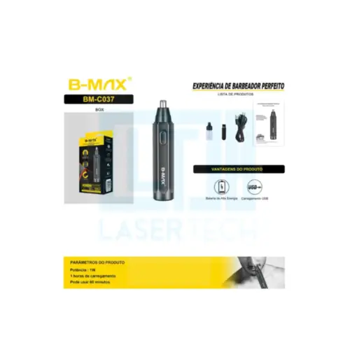 Aparador de Pelos Nasal Profissional BM-C037 B-Max – Precisão e Design Compacto