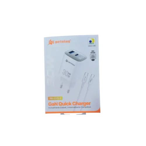 Carregador GaN Tipo C 30W 2 Entradas PEI-G112-5 – Compacto e Super Potente