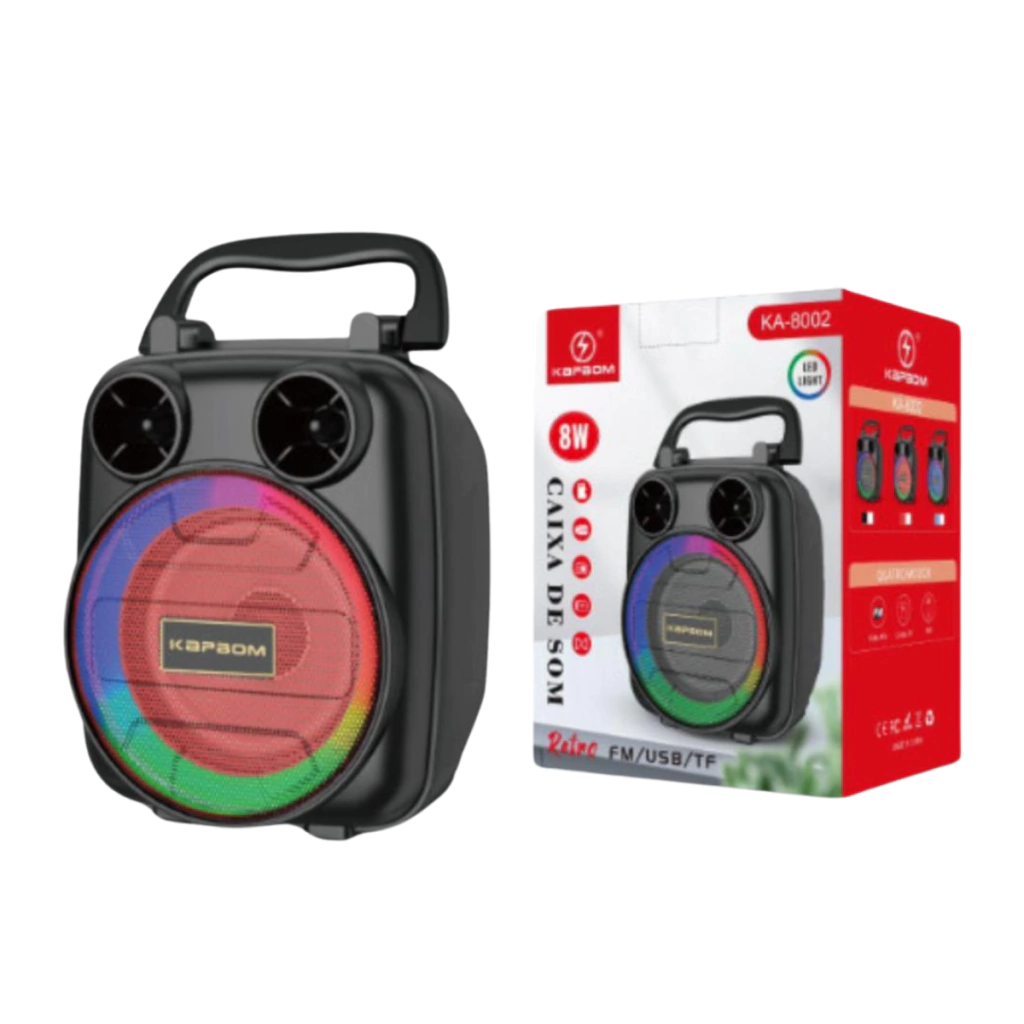 design-sem-nome-40-13223ebde87caf82b817267491641518-1024-1024 Caixa de Som KAPBOM 8W RGB KA-8002 – Efeitos Luminosos e Som Potente - Imagem 1