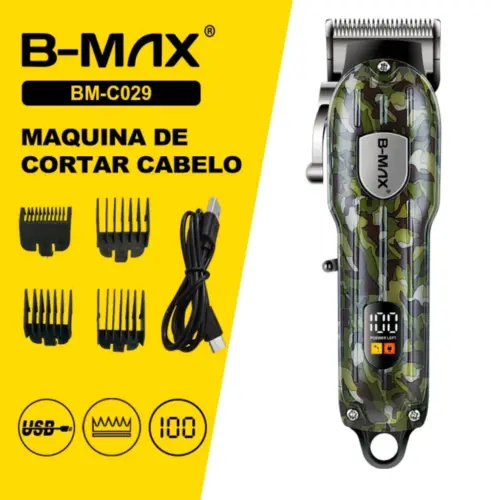 Máquina de Cortar Cabelo Profissional BM-C029 B-Max – Corte Preciso e Durável