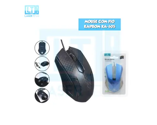 Mouse Óptico com Fio KA-605 – Precisão e Conforto