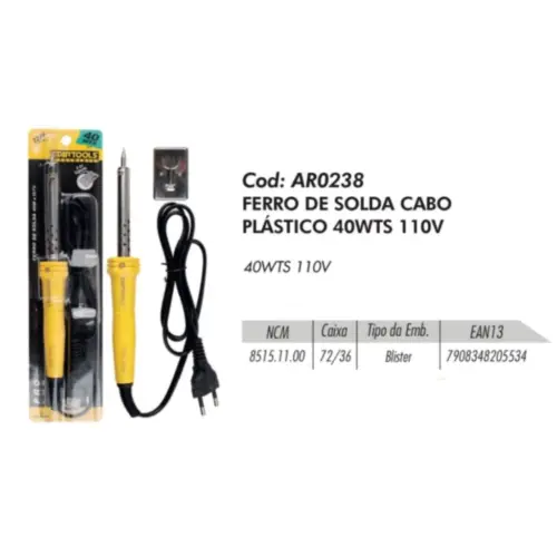 Ferro de Solda 40W 127V AR0238 – Profissional e Resistente