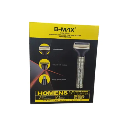 Kit Limpeza 3 em 1 Masculino BM-C067 B-Max – Cuidado Completo e Prático