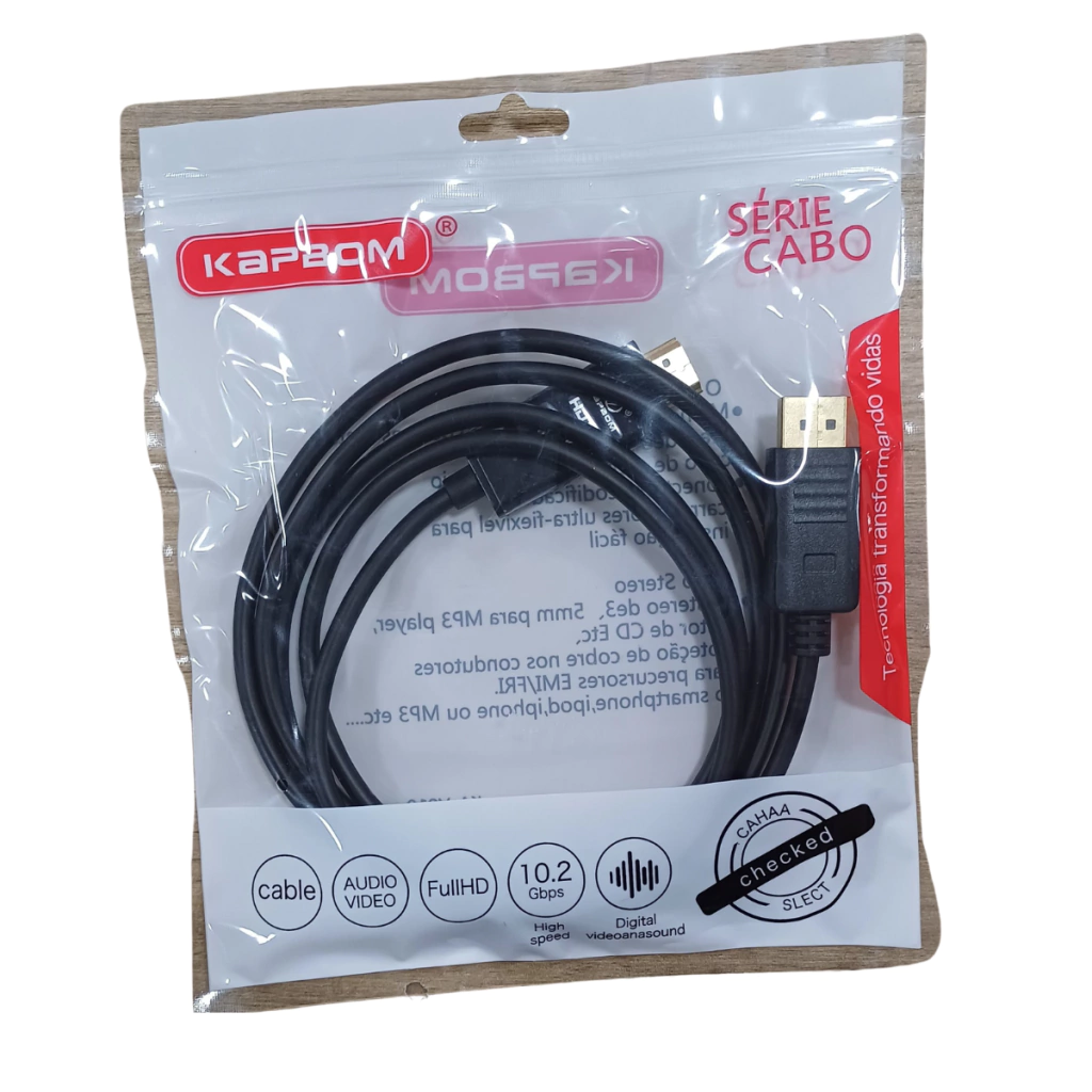 envio-sortido-2025-07-18t115600-238-8538008dcb8ee0932717528506607778-1024-1024 Cabo DisplayPort para HDMI 1.8M KA-V810 – Transmissão Full HD Estável - Imagem 1