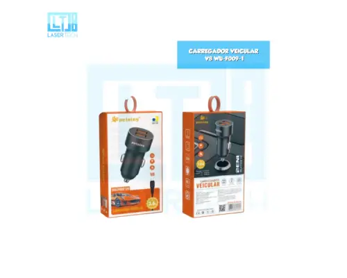 Carregador Veicular V8 WU-F009-1 – Compacto e Eficiente