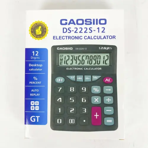 Calculadora 12 Dígitos DS-222S-12 – Ideal para Escritório e Estudo