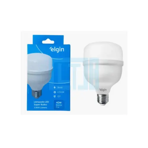 Lâmpada LED Branca Fria 40W Elgin – Iluminação Potente e Econômica