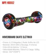 Hoverboard LED MPE-B6552 – Equilíbrio e Diversão - Imagem 2