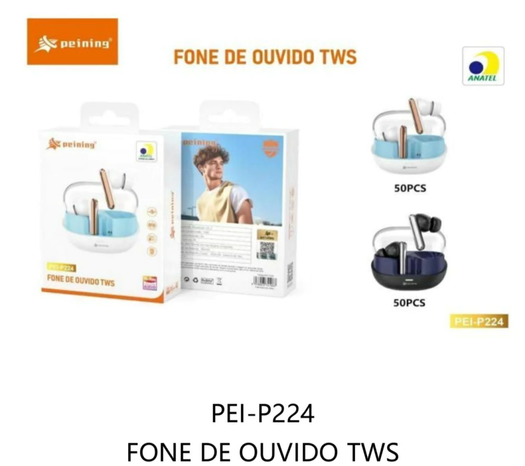 imagem-do-whatsapp-de-2025-04-16-as-12-47-38_62e58417-1d892d30cc1ac3cb8117448343209847-1024-1024 Fone de Ouvido TWS PEI-P224 Peining – Bluetooth 5.3 e Graves Potentes - Imagem 1