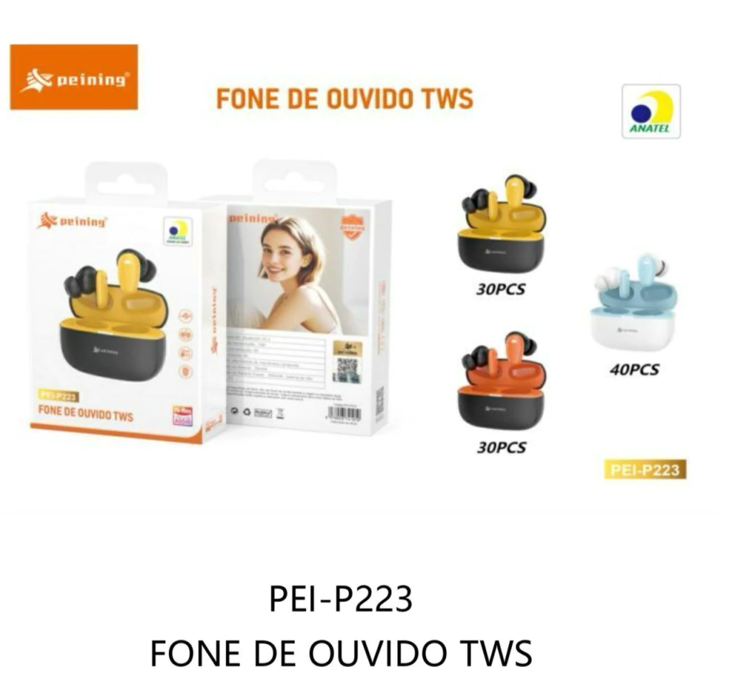 imagem-do-whatsapp-de-2025-04-16-as-12-47-39_52c18f26-071ca98d23cf78e5ca17448345977550-1024-1024 Fone de Ouvido TWS PEI-P223 – Bluetooth 5.3 com Estojo Compacto - Imagem 1