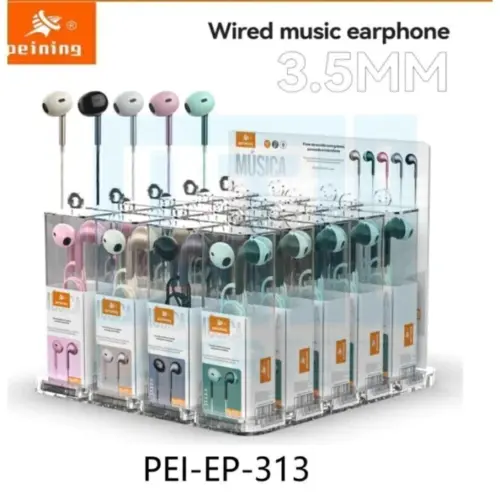 Fone com Microfone Acrílico Peining PEI-EP313 / EP-312 – Design Moderno e Som Nítido