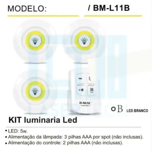 Kit Luminária de LED BM-L11B KA-L1398 – Iluminação Potente e Moderna