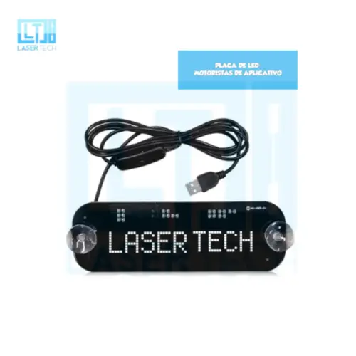 Placa de LED Motoristas de Aplicativo – Destaque e Visibilidade Profissional