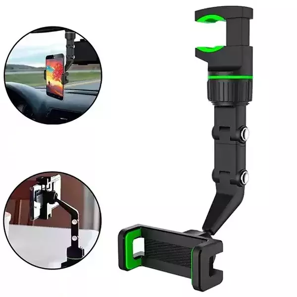 ioncabos-suporte-de-carro-para-celular-le-059-01-a0r41509sq-33656137a324d1849d17411108606560-1024-1024 Suporte Retrovisor Folder Clip Verde – Universal e Ajustável - Imagem 1