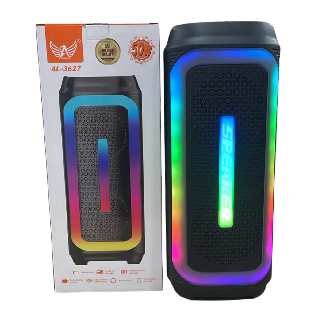 site-1-756d44911710bdef0a17589949308344-1024-1024 Caixa de Som AL-3627 Bluetooth 50W com LED RGB Altomex – Som Potente e Visual Incrível - Imagem 1