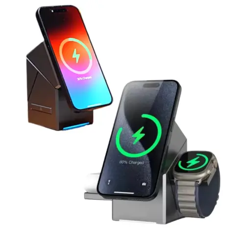 Carregador por Indução 3 em 1 PEI-WS27 – Carregamento Inteligente