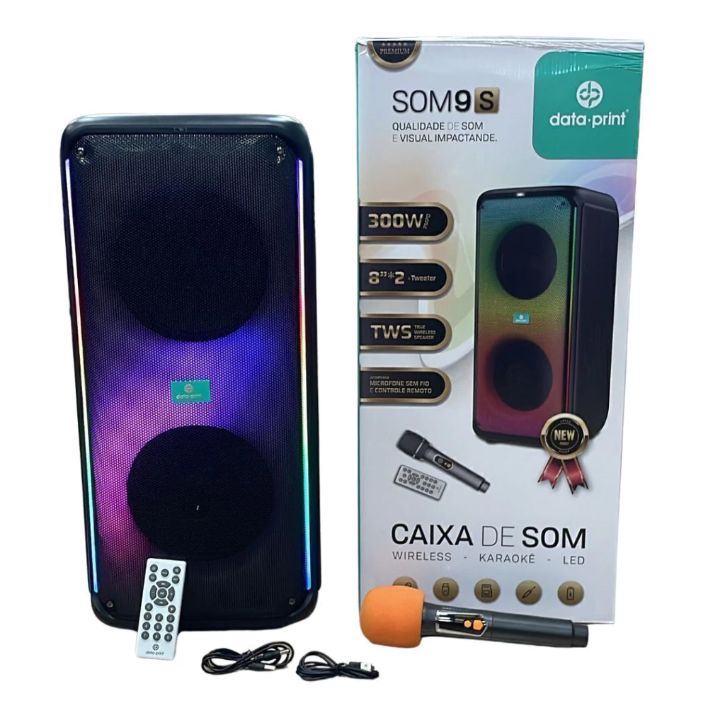 site-20-ac02d81c3306cb94f817589762883995-1024-1024 Caixa de Som Torre SOM9S – 300W com Microfone Data Print - Imagem 1