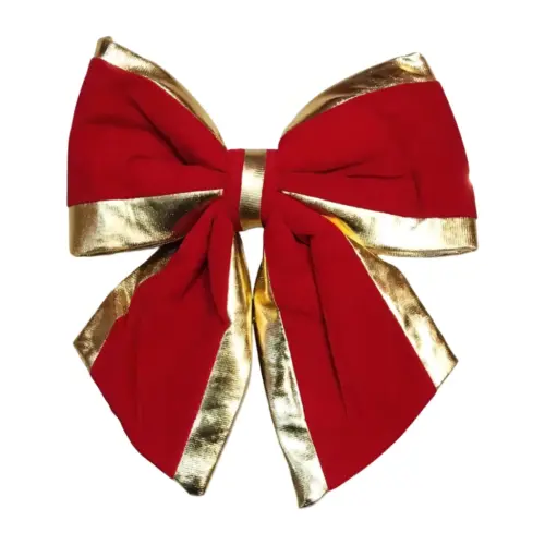 Laço Vermelho com Dourado 30x35 E72037 – Decoração Natalina Elegante