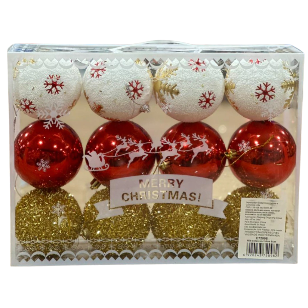 site-2025-10-07t105605-331-d6dcbda0471b566f7117598453867772-1024-1024 Kit Bolas de Natal Sortidas 12 Unid 8cm E72098 – Decoração Festiva - Imagem 1