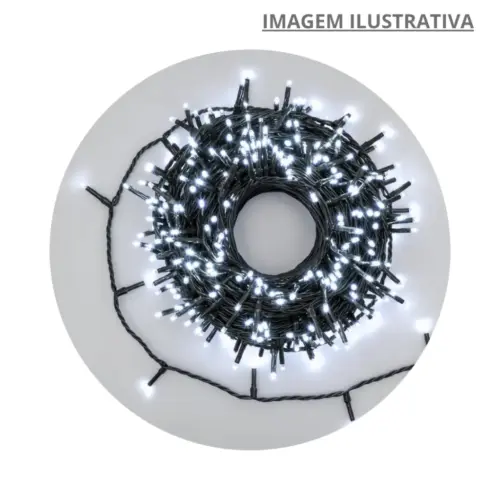 Pisca Pisca 220V 100 LEDs Branco 10M 85104 – Iluminação Natalina