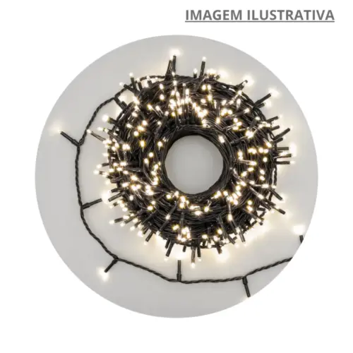 Pisca Pisca 100 LEDs Warm Fio Verde 10m 85106 – Decoração Natalina