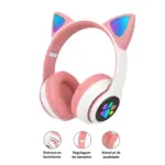 Fone de Ouvido Sem Fio Gatinho BM-222 – LED Colorido e Som Envolvente