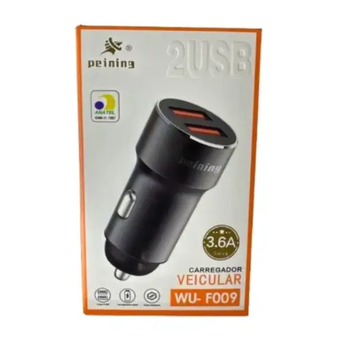 Fonte Veicular com 2 USB WU-F009 – Rápida e Confiável