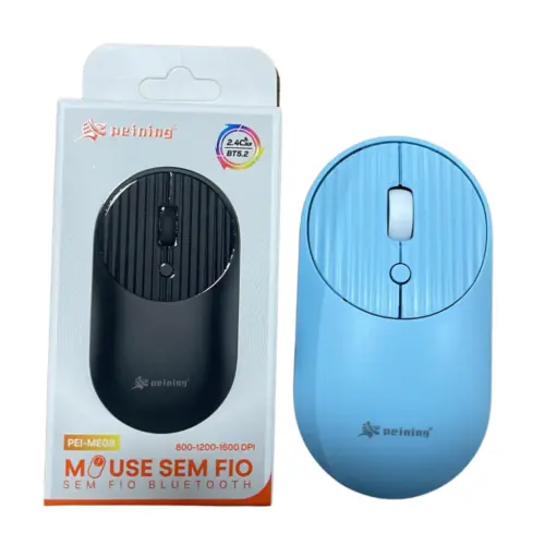 Mouse Sem Fio PEI-ME08 – Design Ergonômico e Portátil