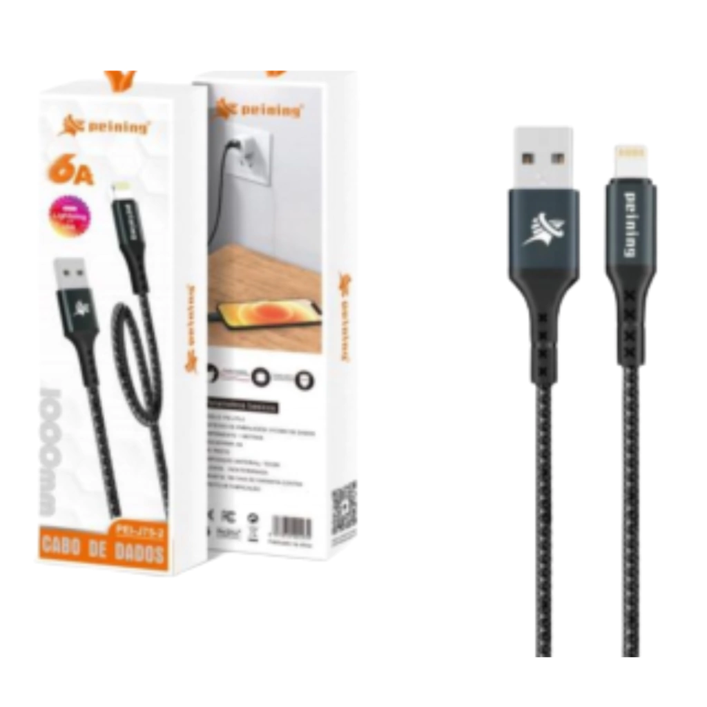 site-d7e9c08a7b009d828017587400285813-1024-1024 Cabo de Dados iOS Reforçado 1M 6A Peining PEI-J75-2 – Rápido e Durável - Imagem 1