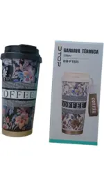 Garrafa Térmica Coffee 500ml BM-P1805 – Estampa Btop e Inox - Imagem 2