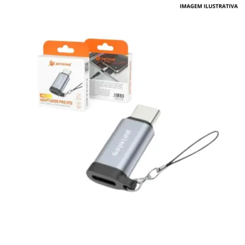Adaptador OTG USB-C (Macho) / iOS (Fêmea) PEI-CT22 – Conexão Rápida e Compatível
