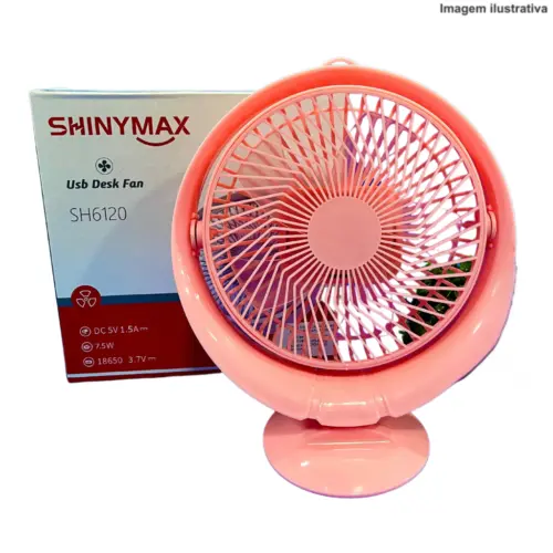 Mini Ventilador Portátil USB SH6120 Shinymax – Silencioso e Eficiente