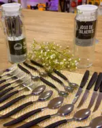 Jogo de Talheres Preto 25 Peças + Jarro de Vidro LT-23226 – Sofisticação e Qualidade - Imagem 2